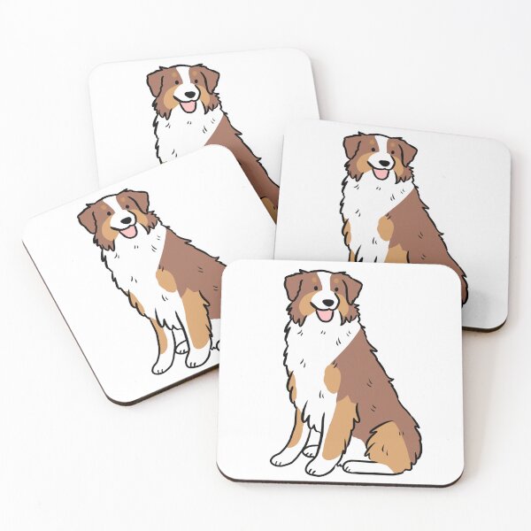 Item preview, Australian shepherd face cute illustration - red tri australian shepherd designed and sold by Yarafantasyart.