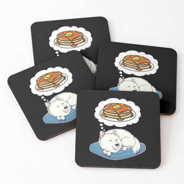 Item preview, Samoyed dreaming about Pancakes designed and sold by DoggieDelights.