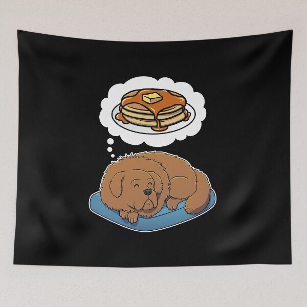 Item preview, Tibetan Mastiff dreaming about Pancakes designed and sold by DoggieDelights.