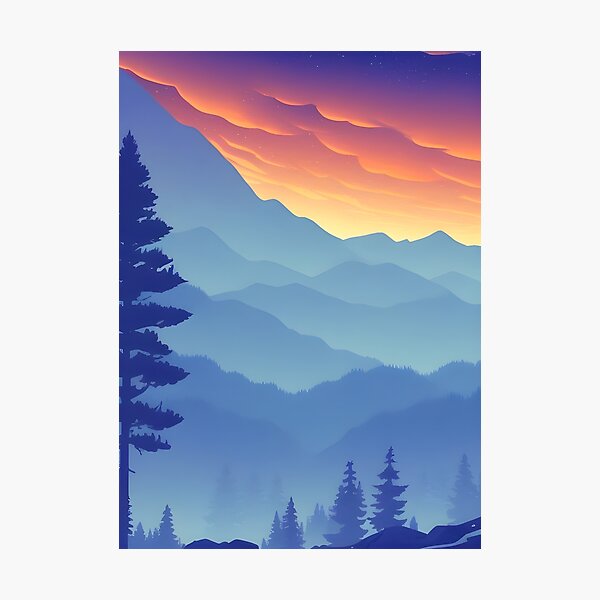 Item preview, Bring the Beauty of Mountains into Your Home with Our Stunning Minimalist Art Prints designed and sold by supeart.