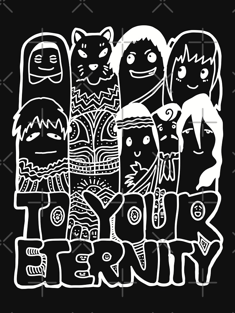 All The Characters In To Your Eternity Or Fumetsu No Anata E Anime Are  Drawn With Cool And Cute White Doodles (Transparent) - To Your Eternity -  Posters and Art Prints