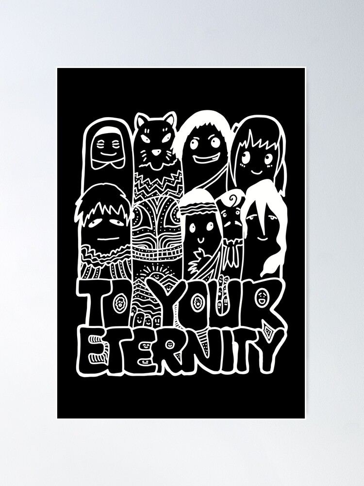 All The Characters In To Your Eternity Or Fumetsu No Anata E Anime Are  Drawn With Cool And Cute White Doodles (Transparent) - To Your Eternity -  Posters and Art Prints