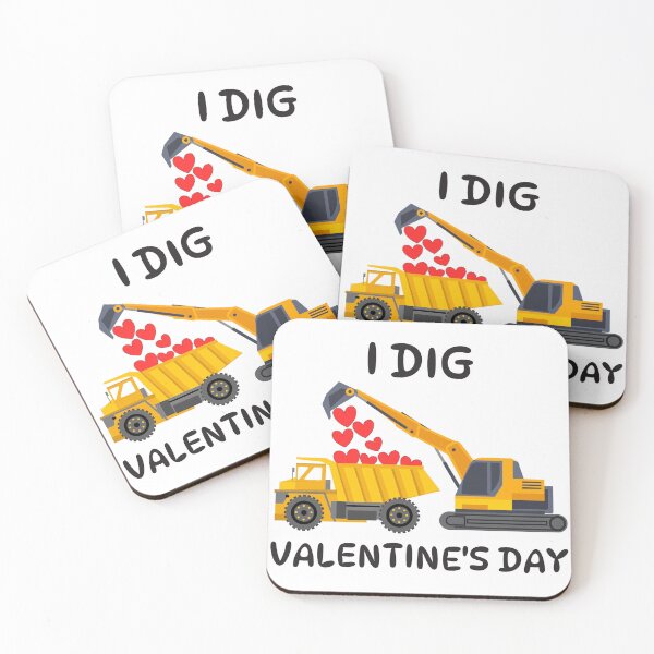 Item preview, Cute I Dig Valentines Day Hearts Excavator Kids Toddler Boys designed and sold by esbaysbai.