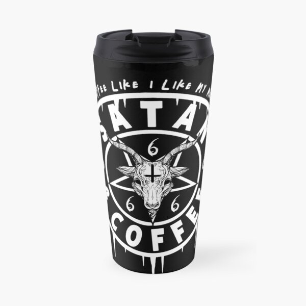 SATAN AND COFFEE - FUNNY SATANIC OCCULT Travel Mug