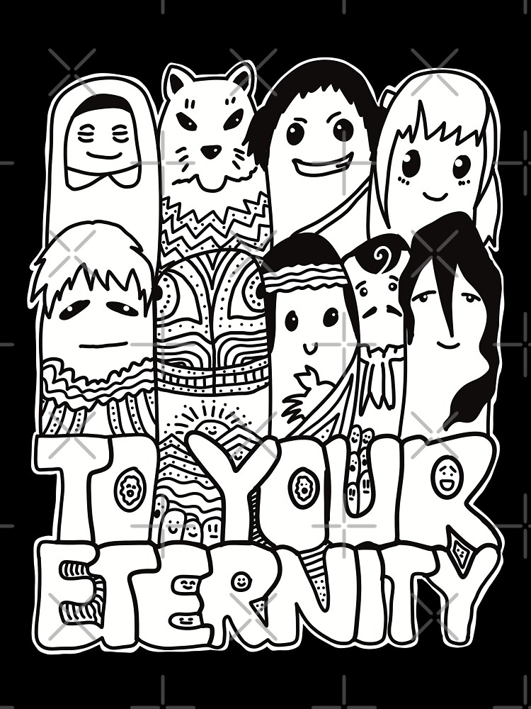 All The Characters In To Your Eternity Or Fumetsu No Anata E Anime Are  Drawn With Cool And Cute Black And White Doodles - To Your Eternity -  Posters and Art Prints