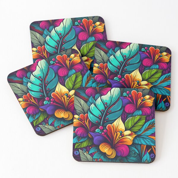 Item preview, Colourful bold tropical flower pattern #4 designed and sold by Christolamber.