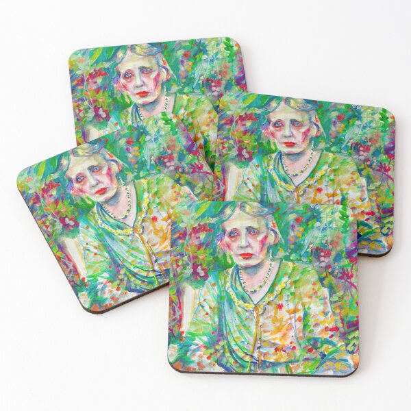 Item preview, VIRGINIA WOOLF in the garden - watercolor portrait designed and sold by lautir.