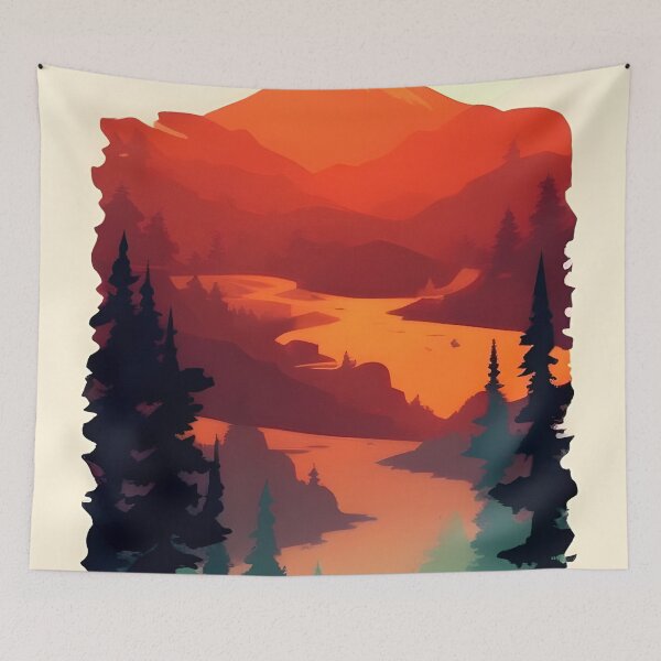 Item preview, Find the Perfect Minimalist Tree and Mountain View Print for Your Personal Style and Taste designed and sold by supeart.