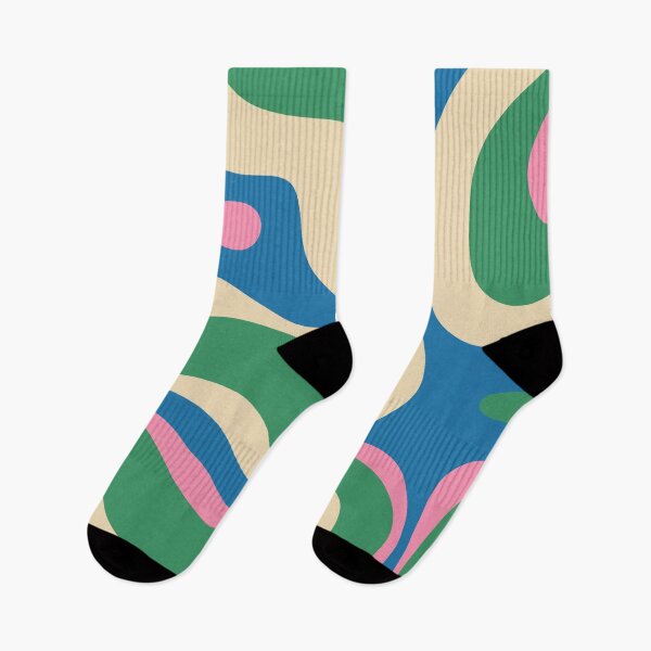 Item preview, Modern Retro Liquid Swirl Colorful Abstract Pattern Square 2 Pink Blue Green Beige designed and sold by kierkegaard.