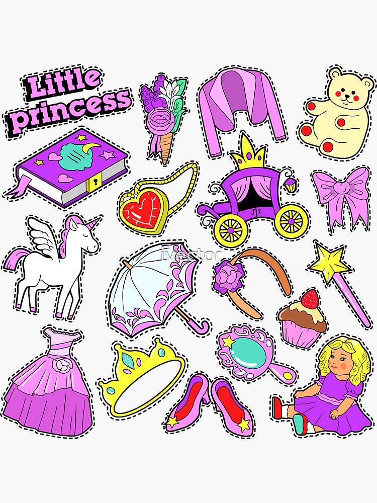 Happy Valentines Day Doodle for Scrapbook, Stickers, Patches, Badges.   Sticker for Sale by ivector