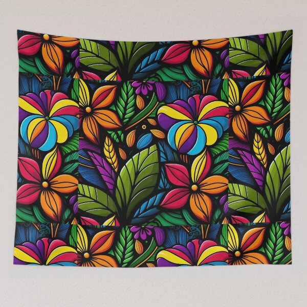 Item preview, Colourful bold tropical flower pattern #5 designed and sold by Christolamber.