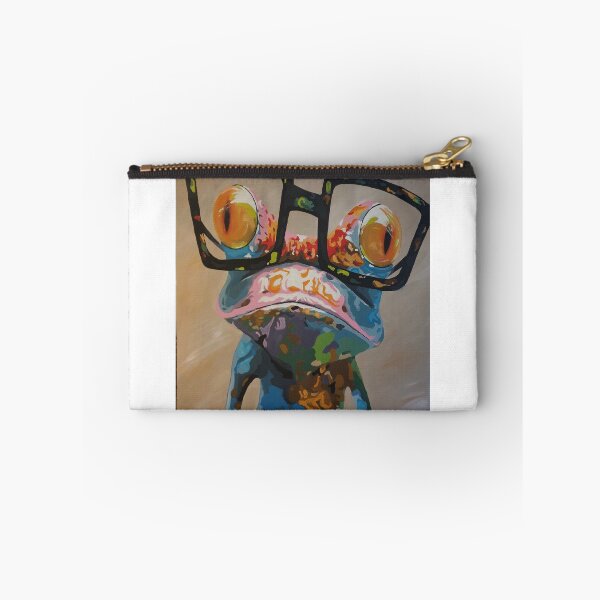 Item preview, colorful frog with glasses designed and sold by MaudPolly.