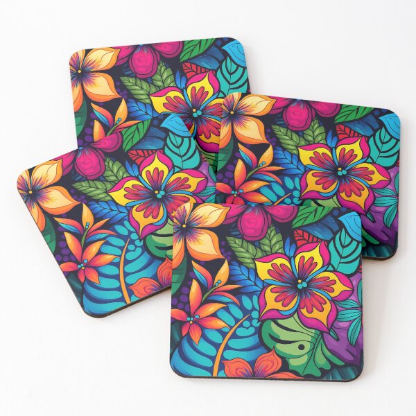 Item preview, Colourful bold tropical flower pattern #6 designed and sold by Christolamber.