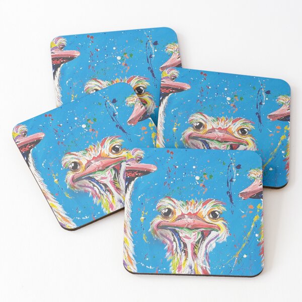 Item preview,  Cheeky looking Colorful ostriches designed and sold by MaudPolly.