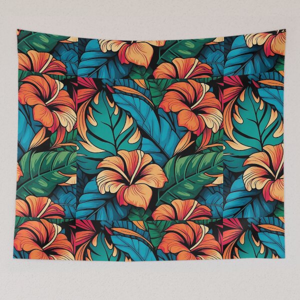 Item preview, Colourful bold tropical flower pattern #7 designed and sold by Christolamber.