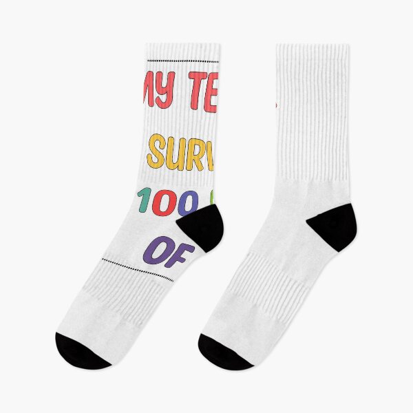 Item preview, My teacher survived 100 days of me - School saying / End of school - to my teacher designed and sold by Blonc-ou.