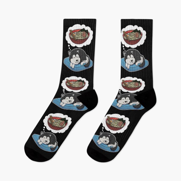 Item preview, Alaskan Malamute dreaming about Ramen Noodles designed and sold by DoggieDelights.