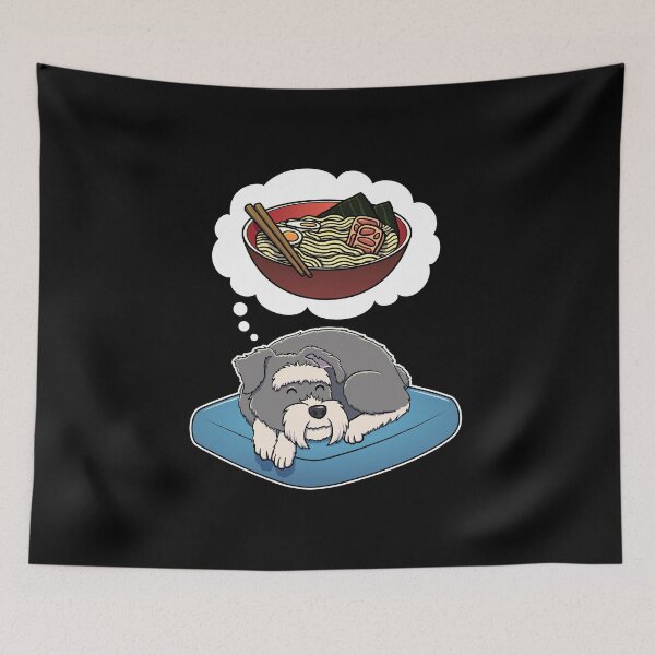 Item preview, Miniature Schnauzer dreaming about Ramen Noodles designed and sold by DoggieDelights.