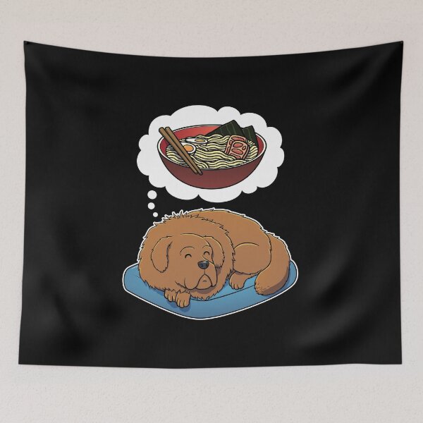 Item preview, Tibetan Mastiff dreaming about Ramen Noodles designed and sold by DoggieDelights.