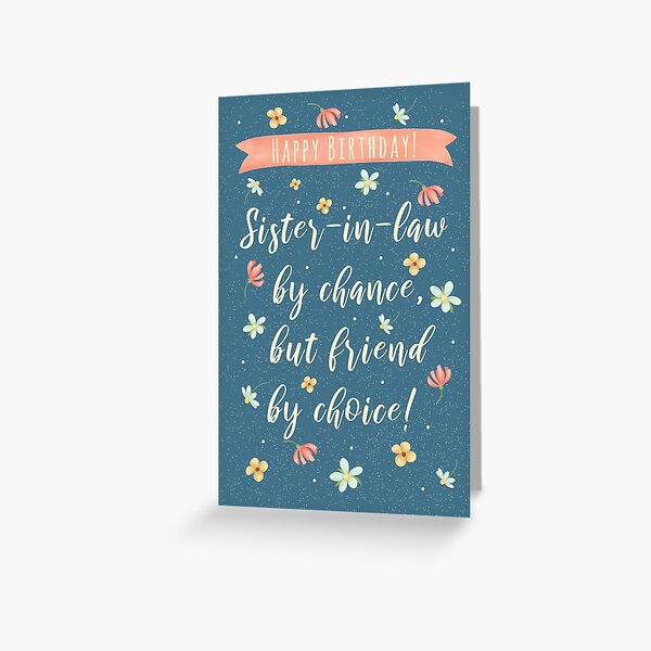 Item preview, For Sister In Law Modern Birthday Card designed and sold by GreenMahout.