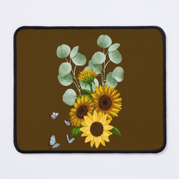 Item preview, Sunflowers and Eucalyptus,eucalyptus art,eucalyptus painting,botanical illustration, designed and sold by Tamas Das.