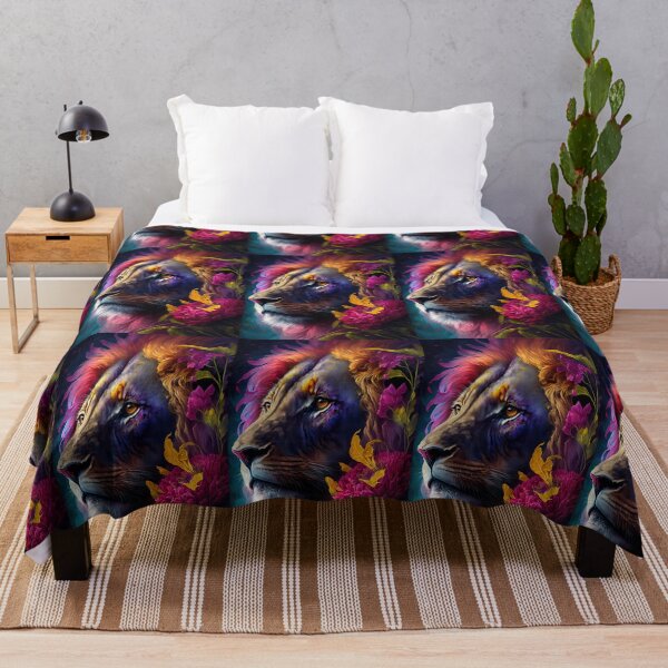 Item preview, Wild and Colorful lion designed and sold by idreamaboutcats.