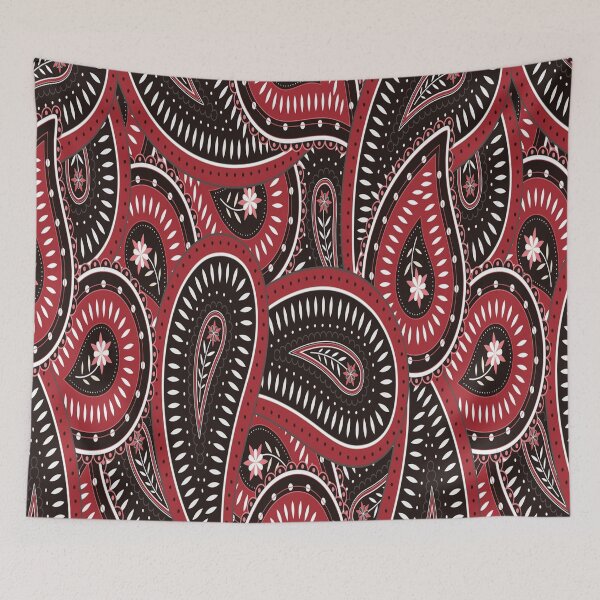 Item preview, Red Black Paisley Flower Pattern,Floral paisley pattern,simple paisley pattern, designed and sold by Tamas Das.