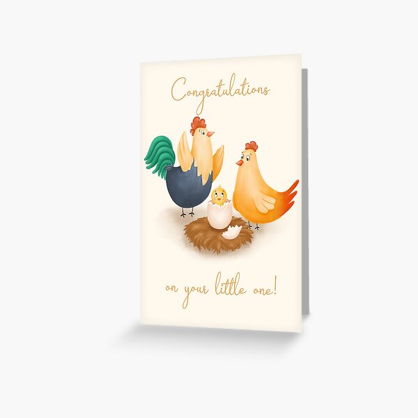 Item preview, New Baby Cute Baby Chick Congratulations Card designed and sold by GreenMahout.