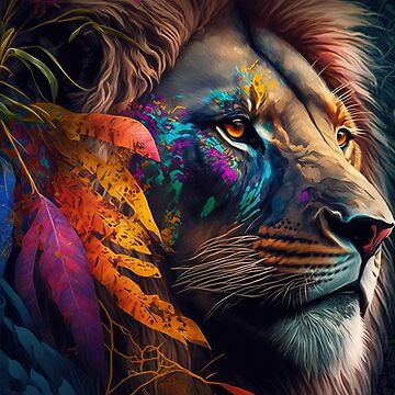 Lion in Bloom | Sticker