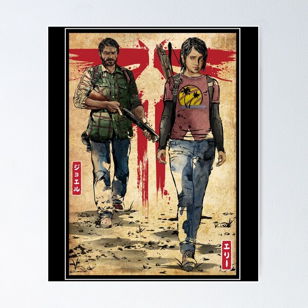 Item preview, Joel and Ellie woodblock designed and sold by zoezowie79.