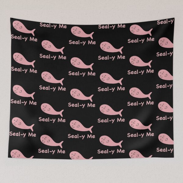 Aperçu de l'œuvre Kawaii Cute Seal-y Me Seal, Rose, Funny Silly Animal Pun créée et vendue par vystudio.