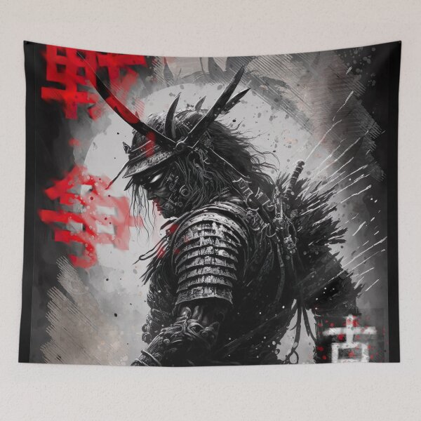 Item preview, Japanese Samurai Warrior In Battle Artwork Poster Design designed and sold by Jozzabazza.
