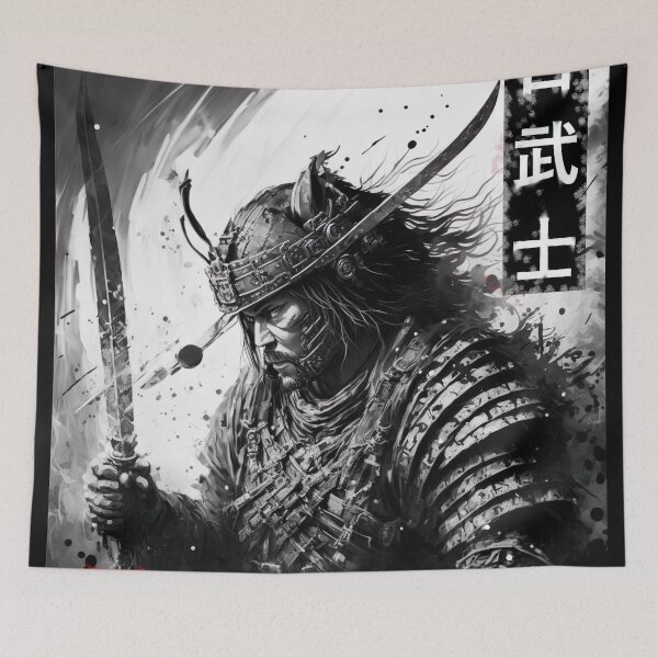 Item preview, Japanese Samurai Warrior In Battle Artwork Poster Design designed and sold by Jozzabazza.