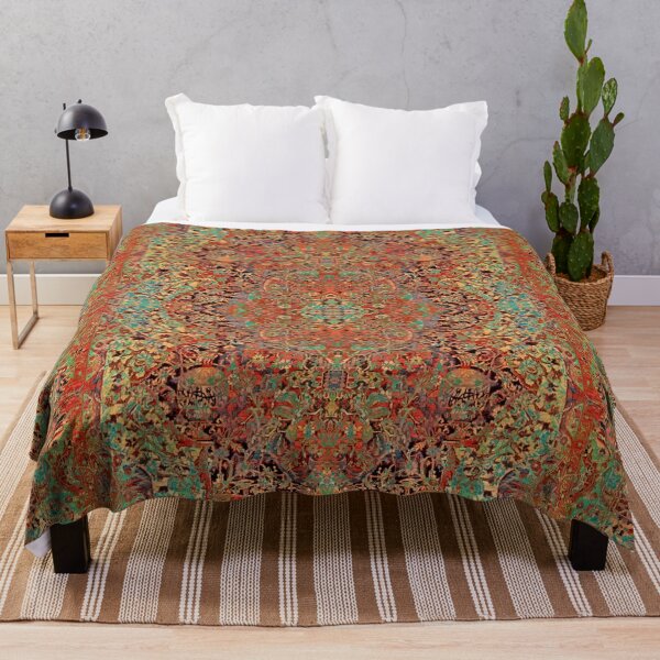 Item preview, Springtime Oriental Rug Pattern: Moss Green & Rust designed and sold by thaneydesign.