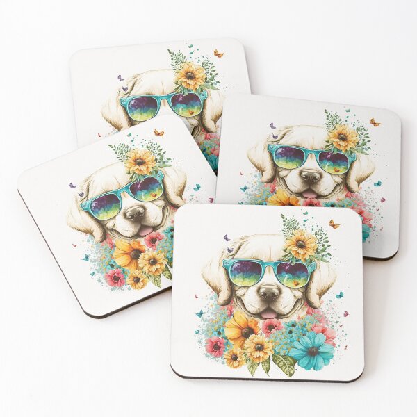 Item preview, Beautiful dog with flowers art designed and sold by Maryberry96.