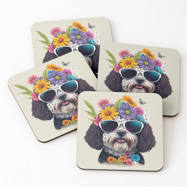Item preview, Beautiful dog art with flowers designed and sold by Maryberry96.