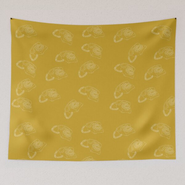 Item preview, Rotary Telephone Pattern in Mustard Yellow designed and sold by Christine Crawford.