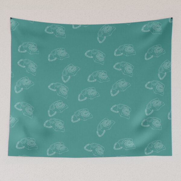 Item preview, Rotary Telephone Pattern in Teal Blue designed and sold by Christine Crawford.