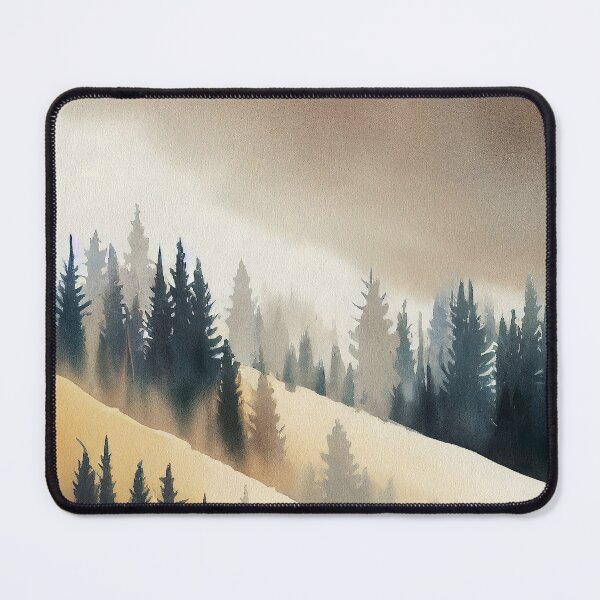 Item preview, Pine Tree watercolor landscape 3 designed and sold by Red Witch Art.