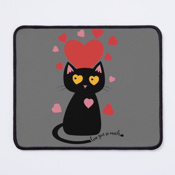 Item preview, Black Cat with Hearts | love you so much designed and sold by KOTOdesign.