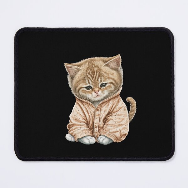 Item preview, Very cute kitten in pyjamas ready for bed adorable animal pajamas designed and sold by AnimalArtPhotos.