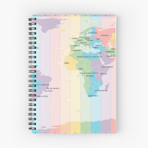 Item preview, Time Zones World Map - WGS84 designed and sold by maptheclouds.