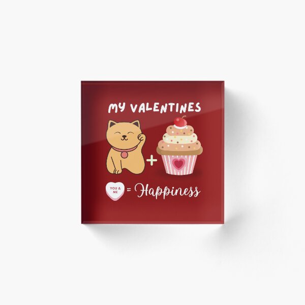 Item preview, Cat and Cupcake Valentine Love designed and sold by Swati Sucharita.