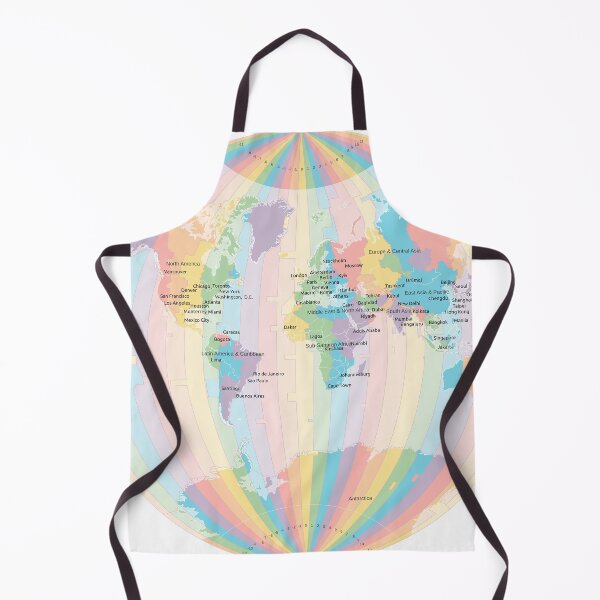 Item preview, Time Zones World Map - Van der Grinten 1 designed and sold by maptheclouds.