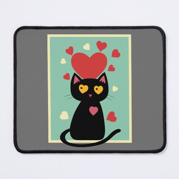 Item preview, Black Cat with Hearts designed and sold by KOTOdesign.