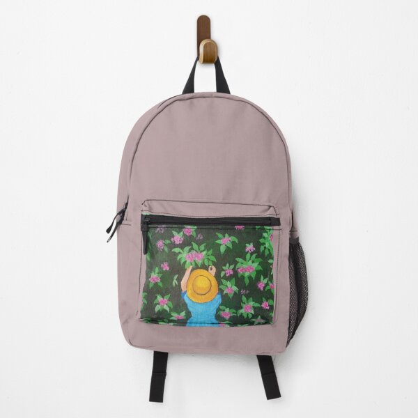 Item preview, "Floral Enchantment: A Beautiful Girl Plucking Pink Flowers in a Hat" designed and sold by Sparkline.