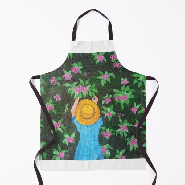 Item preview, "Floral Enchantment: A Beautiful Girl Plucking Pink Flowers in a Hat" designed and sold by Sparkline.