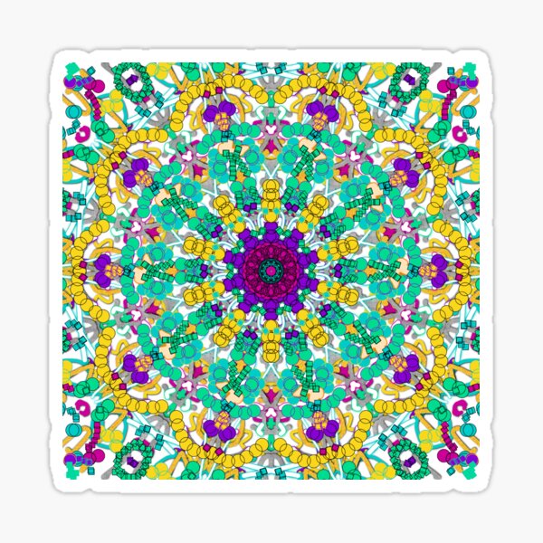 Golden teal fractals Sticker