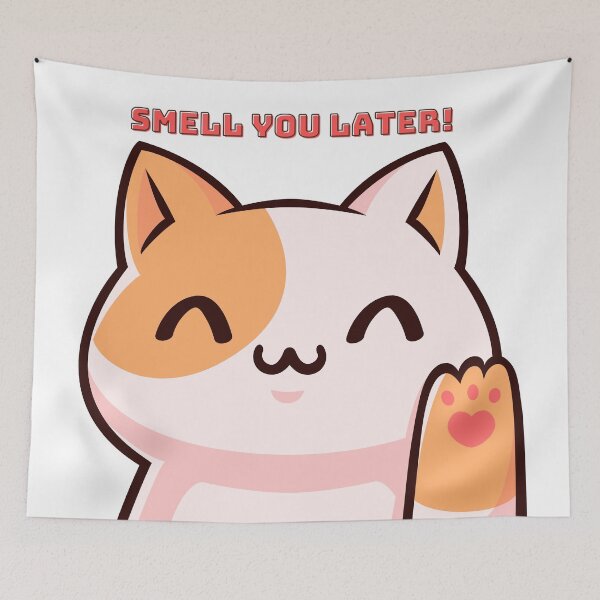 Item preview, SMELL YOU LATER CUTE WAVING CAT! designed and sold by chatzous.