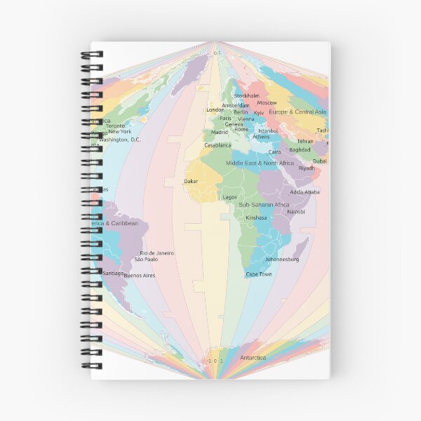 Item preview, Time Zones World Map - Sinusoidal designed and sold by maptheclouds.